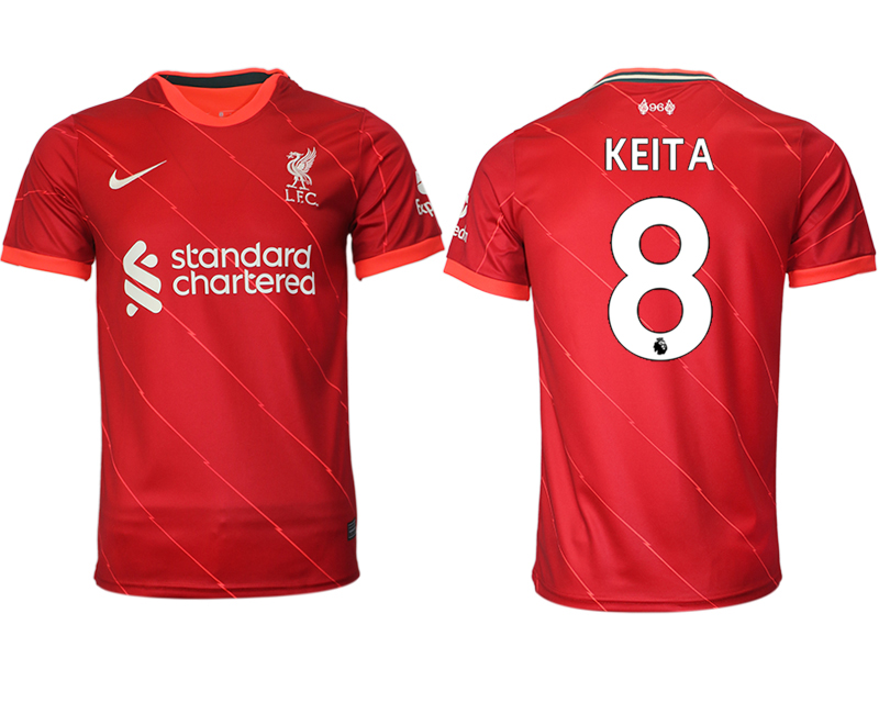 Men 2021-2022 Club Liverpool home aaa version red #8 Soccer Jersey